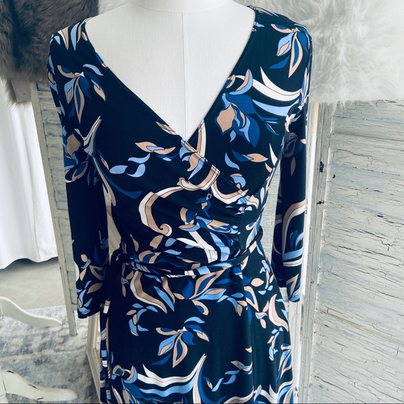 maxandcleo designer professional faux wrap  dress with bohemian print - Picture 7 of 10